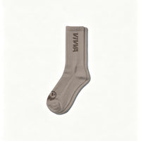 VIVVA Logo Ribbed Crew Socks - Taupe