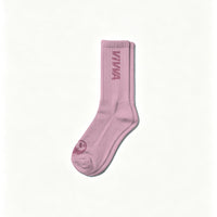 VIVVA Logo Ribbed Crew Socks - Pink
